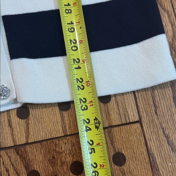 NWT Boden Jewel Button Collared Cardigan White Blue Striped Size 4 - Picture 13 of 13